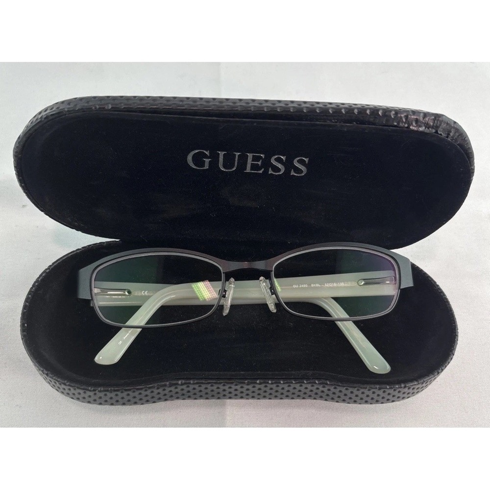 Guess Womens Eyeglasses GU2450 52-18-135 Matte Black White BKBL